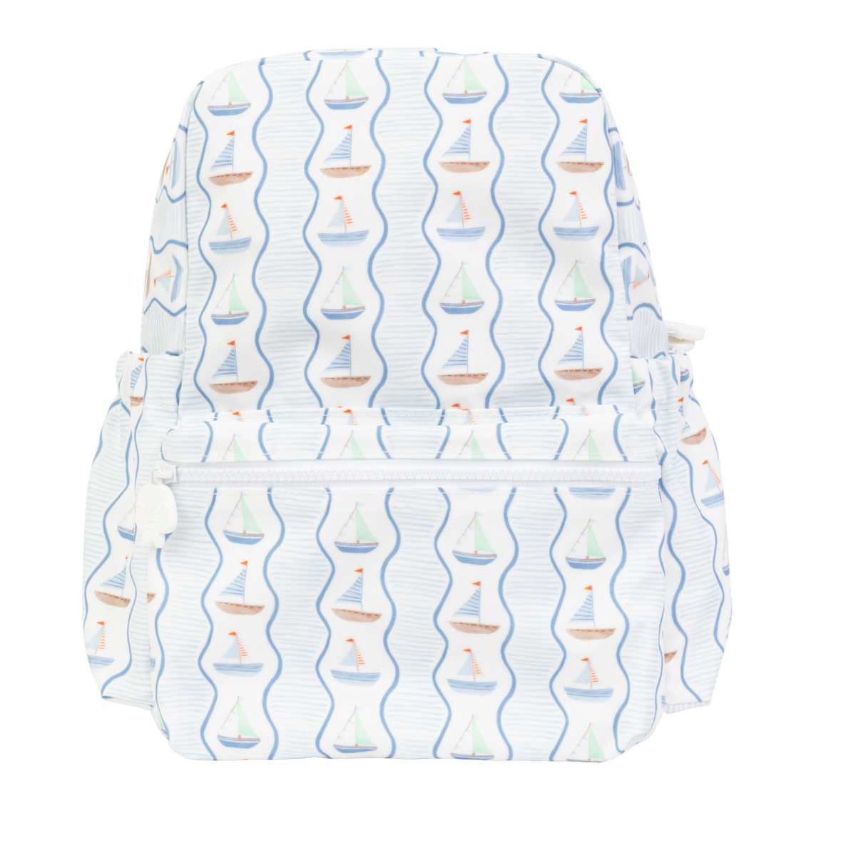 Apple of my Isle The Backpack-Sailboats in classic sailboat pattern, shown in large size.