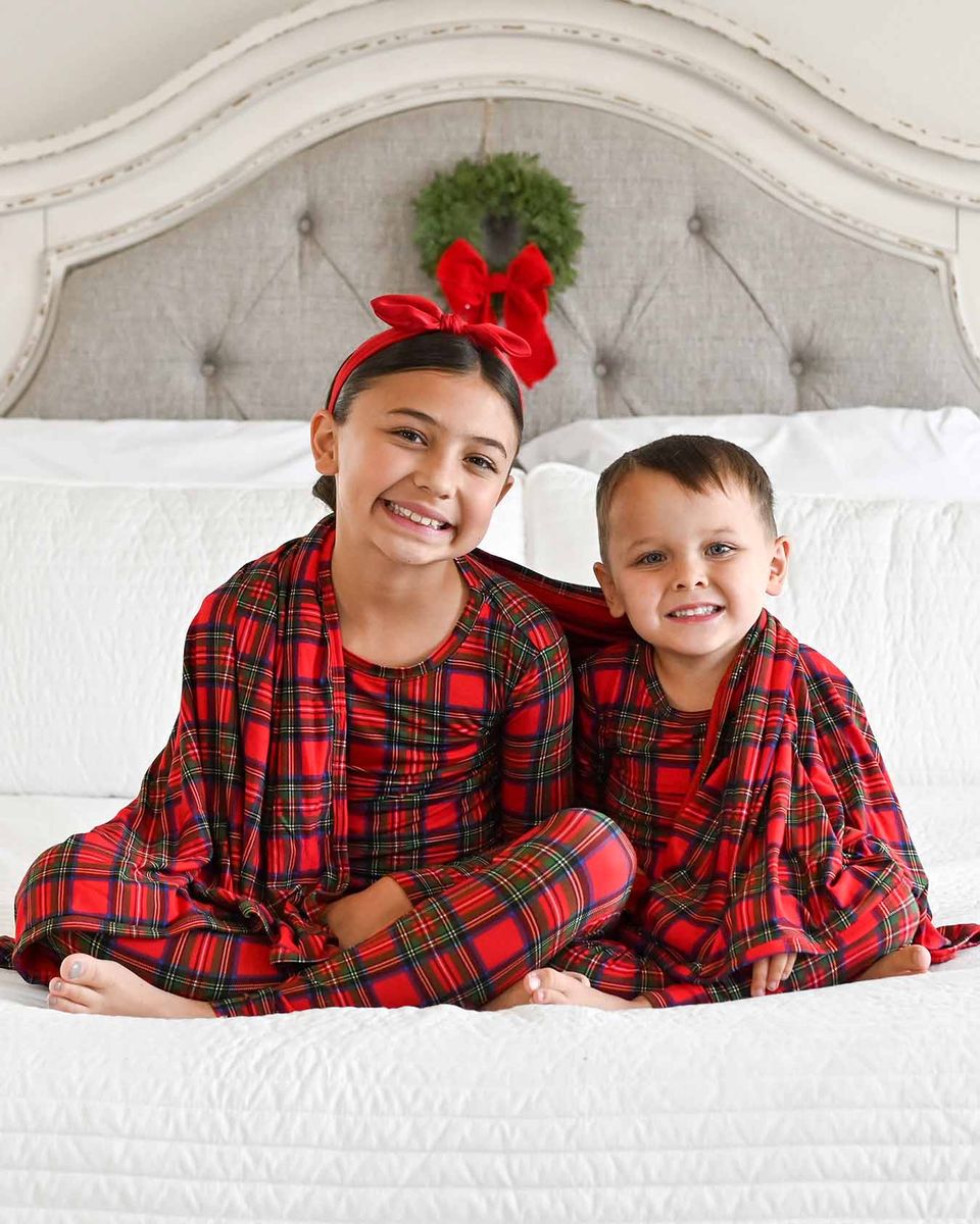 December Lounge two-piece pajama set in refined styling by Lev Baby