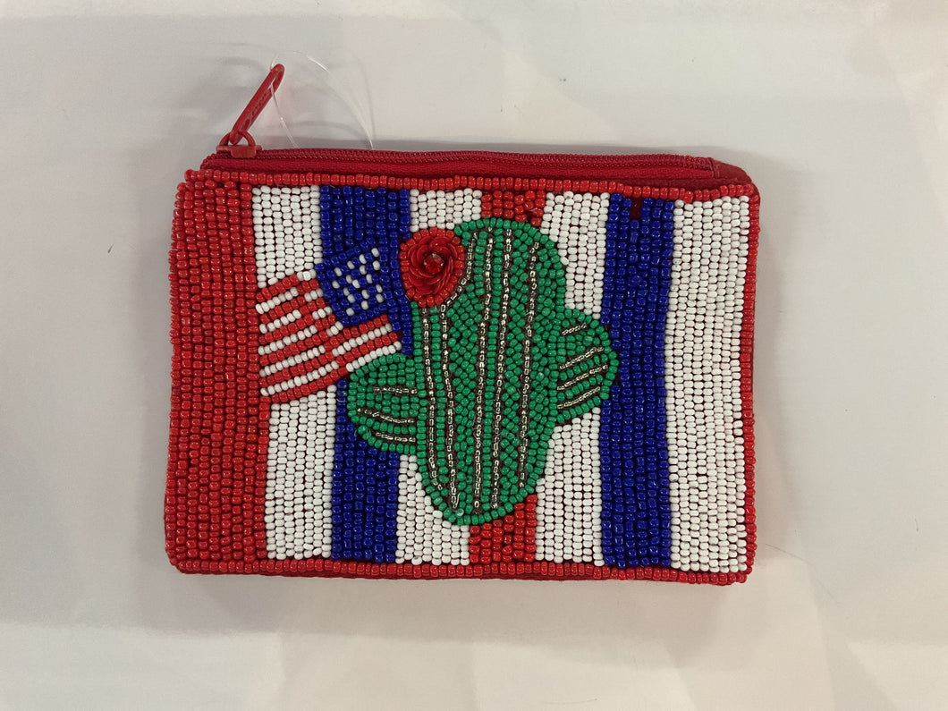 Beaded Purse-4th of July Cactus