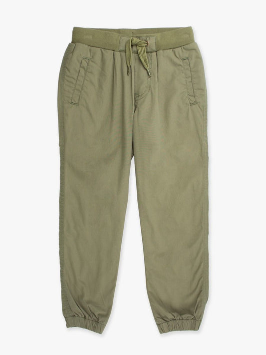 Dusty Olive jogger pants by Rugged Butts with elastic waistband and functional pockets