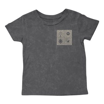 Coastal Rhythm SS Tee in mineral black by Tiny Whales—100% cotton crew neck tee