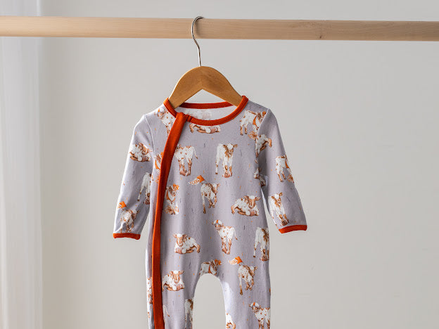 Longhorn Organic Cotton, LS, Pajamas - Gray