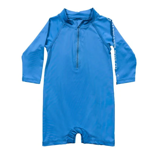 Tybee Rashguard Romper-Med Blue