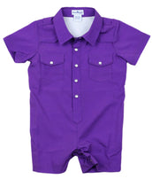 Load image into Gallery viewer, Gameday Pearl Snap Romper-Blue Quail
