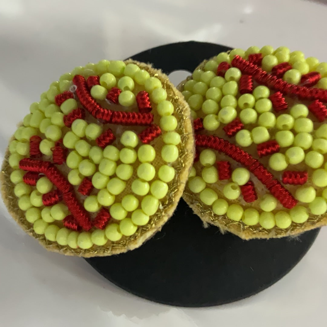 Puffy tennis earring