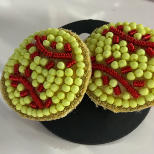 Puffy tennis earring