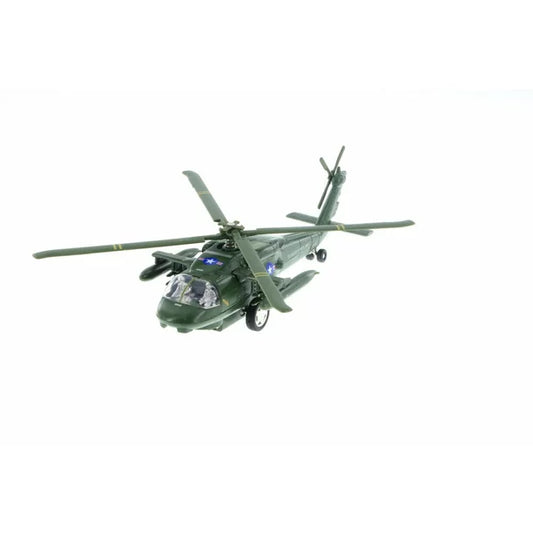 Daron UH-60A Blackhawk diecast military helicopter pullback model in military green