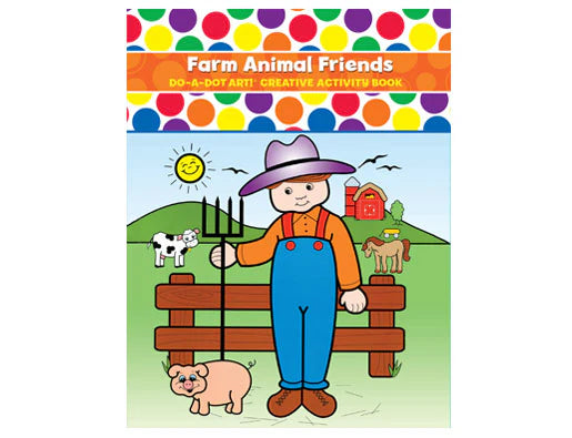 Farm Animal Friends Do A Dot Art coloring book with perforated pages and heavy card stock