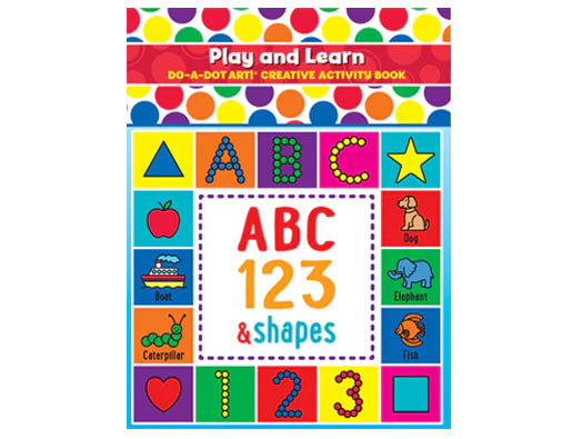 Do-A-Dot Play & Learn dual-booklet activity book with letter and number pages