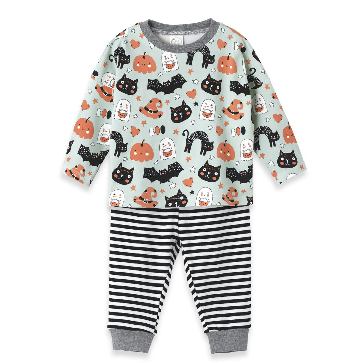 Boo to You 2pc pajama set in cream by Tesa Babe—crew neck tee and elasticized pants