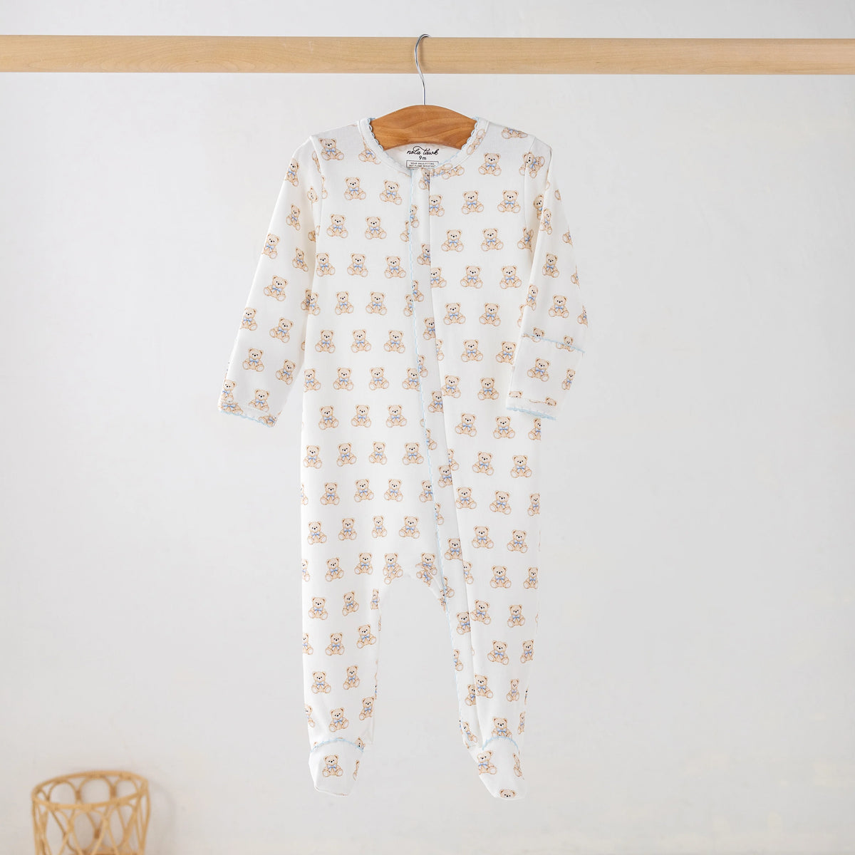 Blue Bear Hugs Organic Cotton Pajama Zip Up