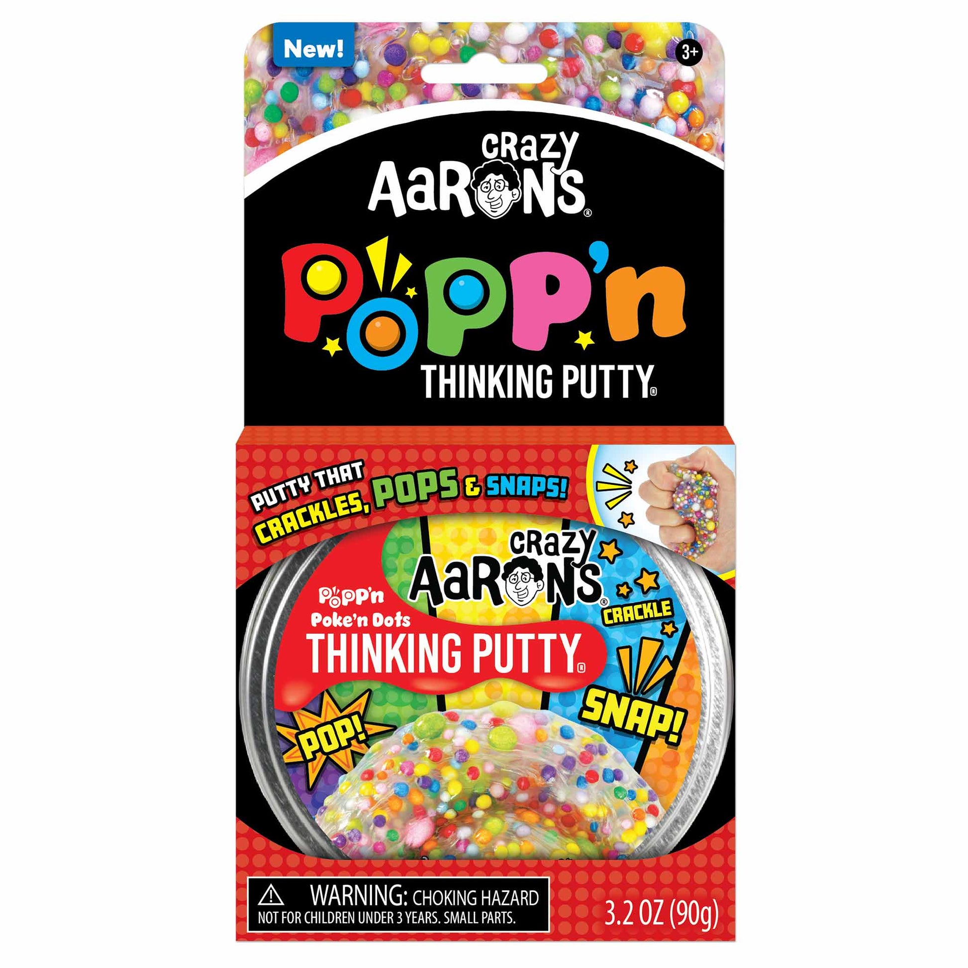 Aaron Poke'N Dots Thinking Putty full-size 4-inch tin with rainbow-colored beads
