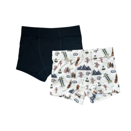 Baby Sprouts Boxer Set-Winter Ski boxer briefs in refined winter ski design