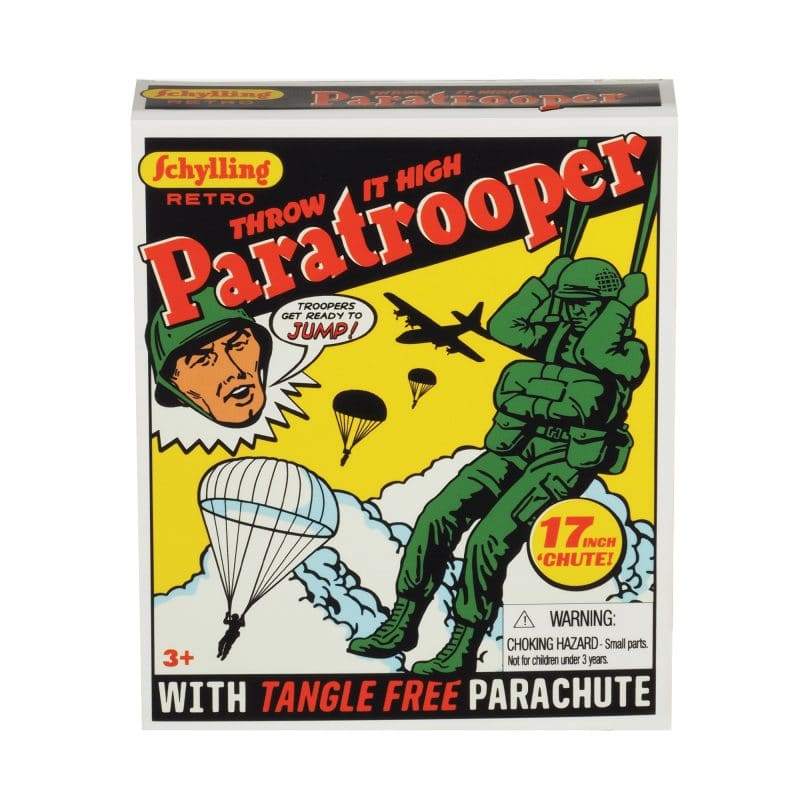 Schylling Retro Paratrooper toy with soldier figure and 17-inch parachute