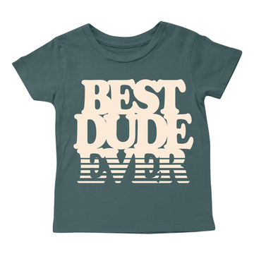 Best Dude SS Tee in jade by Tiny Whales, 100% cotton crew neck