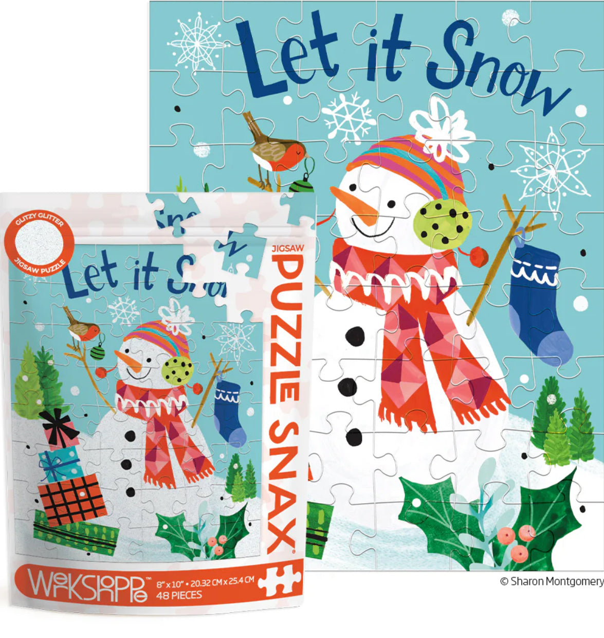 Let it Snow 48-piece puzzle by Werkshoppe featuring winter-inspired artwork