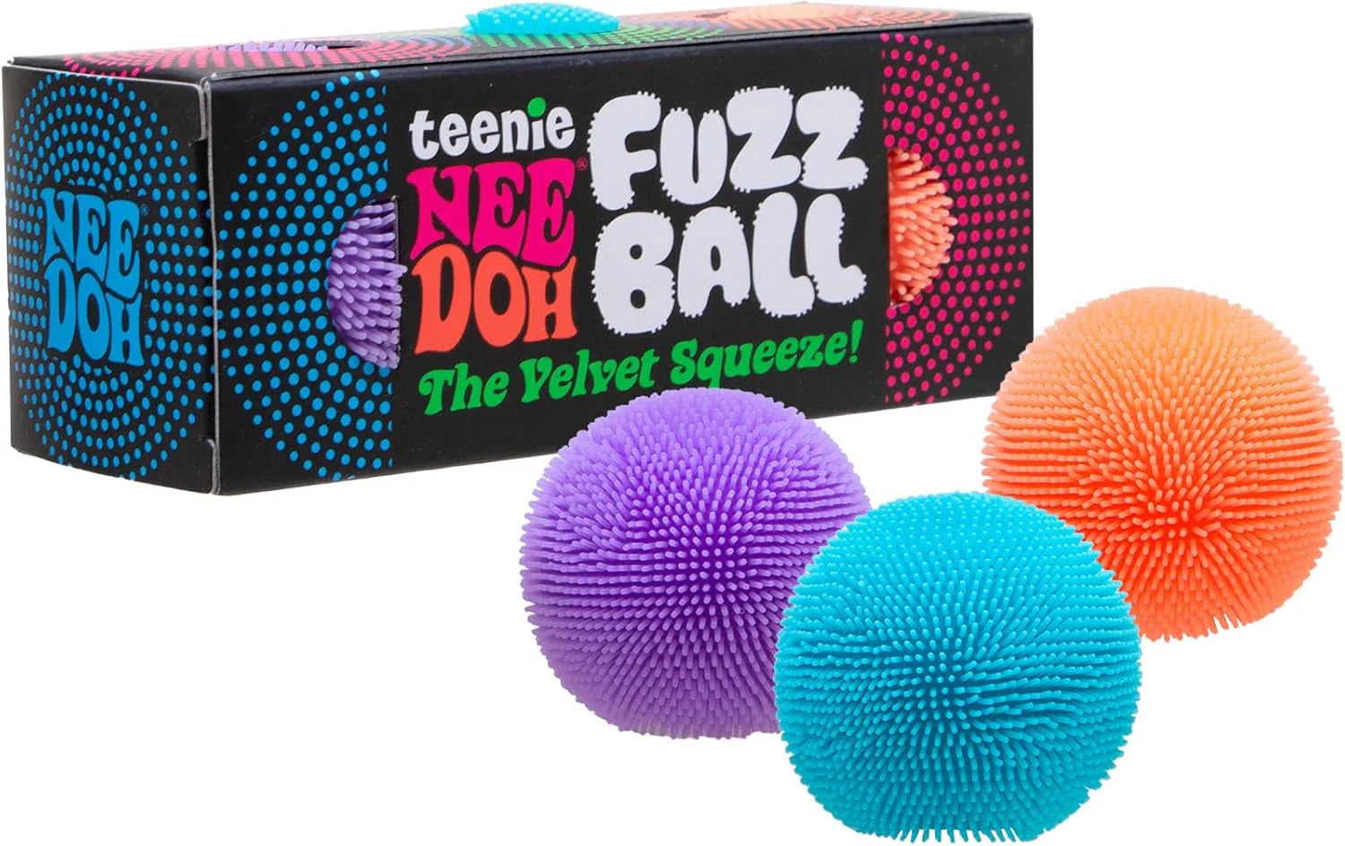 LV Fuzz Ball Teenie by Nee Doh plush sensory toy with monogram pattern