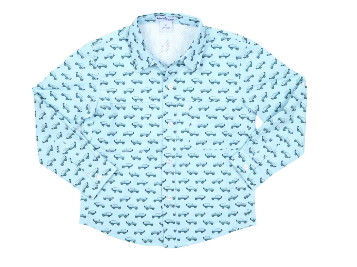 Scout LS Shirt in Blue Quail by ParkerJoe—long-sleeve polyester shirt with UPF 50+ protection