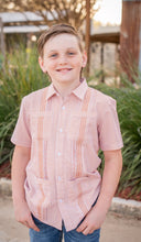 Load image into Gallery viewer, Guayabera, Game Day, Wave Check SS Shirt-Blue Quail
