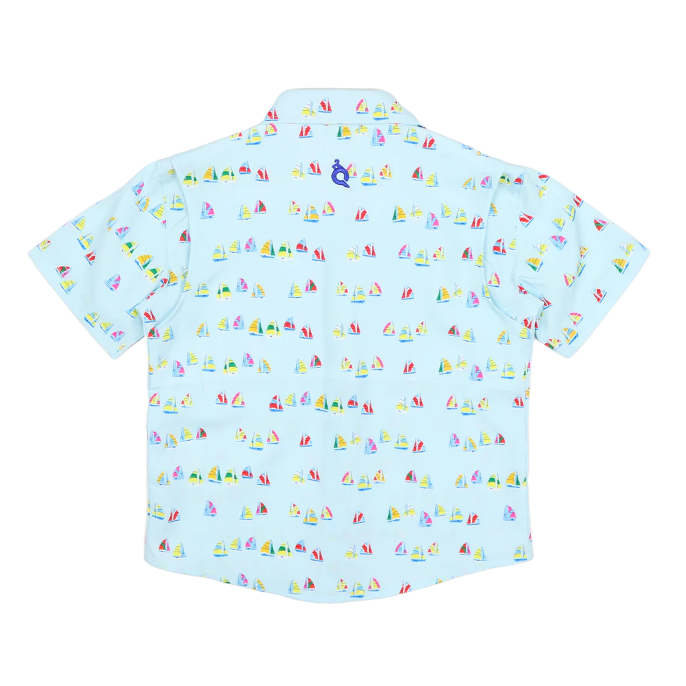 Boat Race SS Shirt-Blue Quail