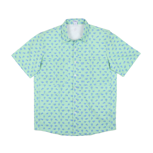 Blue Quail Men's Mudbugs Polo short-sleeved shirt with UPF 50+ protection and mesh venting detail