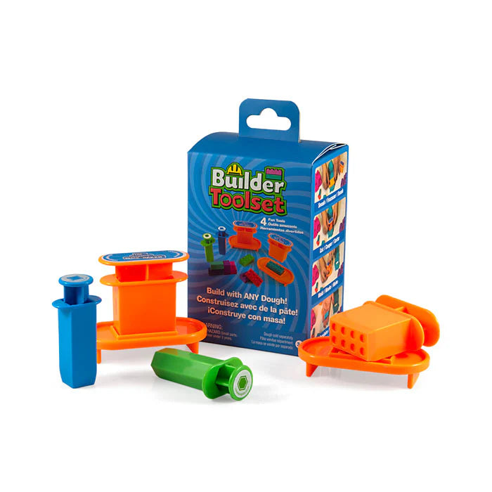 Mad Mattr Builder Tool Set with two brick makers and two extruders for creative dough play
