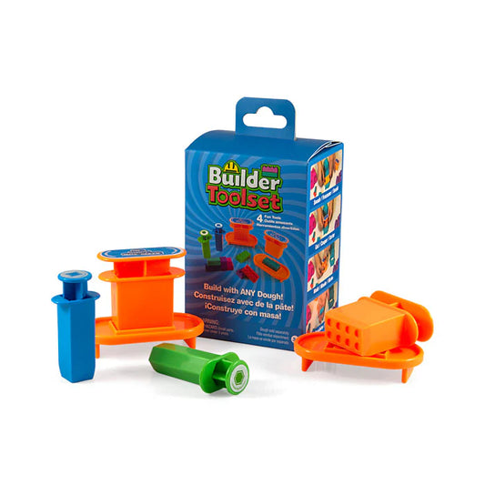Mad Mattr Builder Tool Set with two brick makers and two extruders for creative dough play