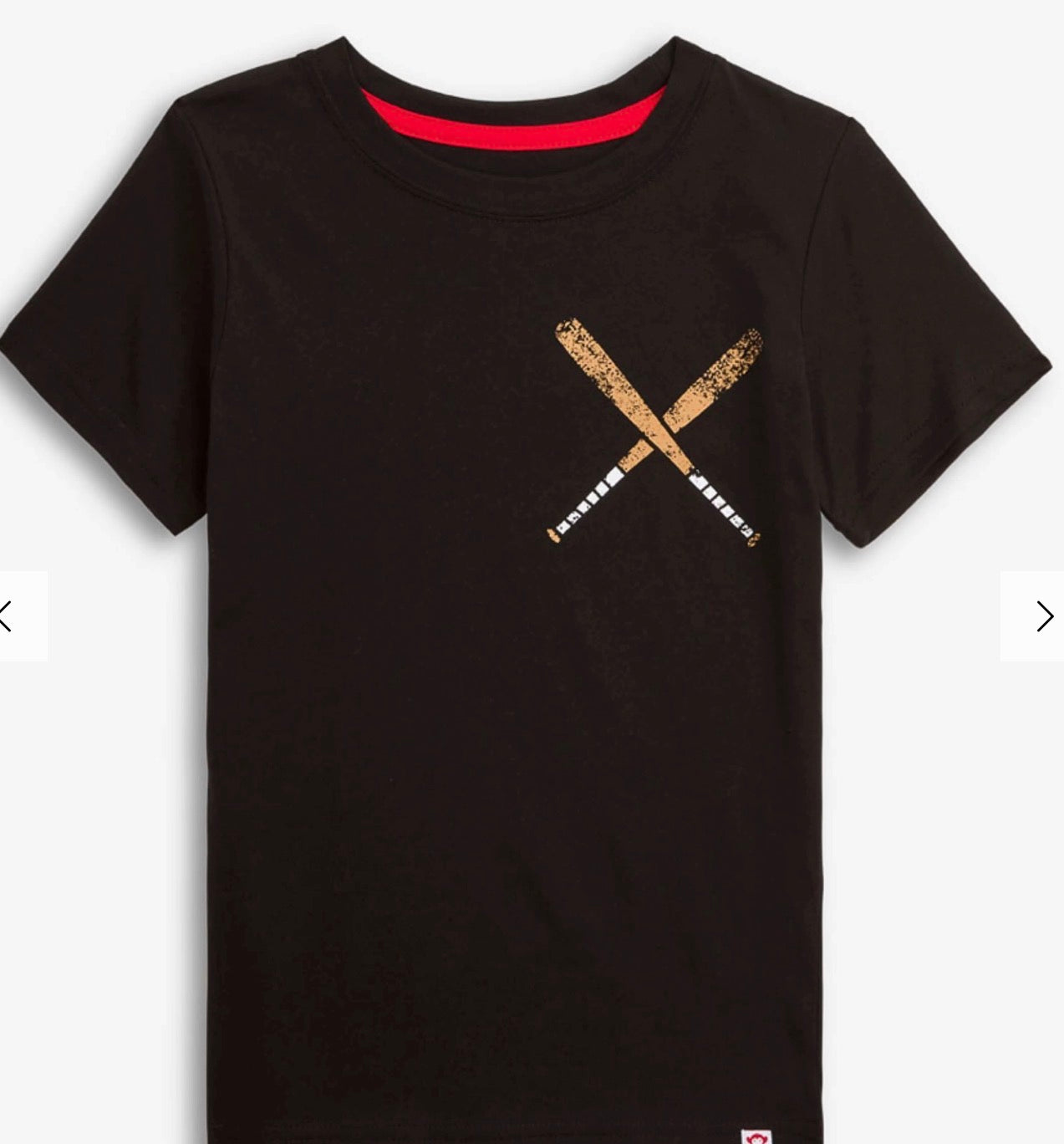 Black crewneck short sleeve tee with understated baseball graphic by Appaman