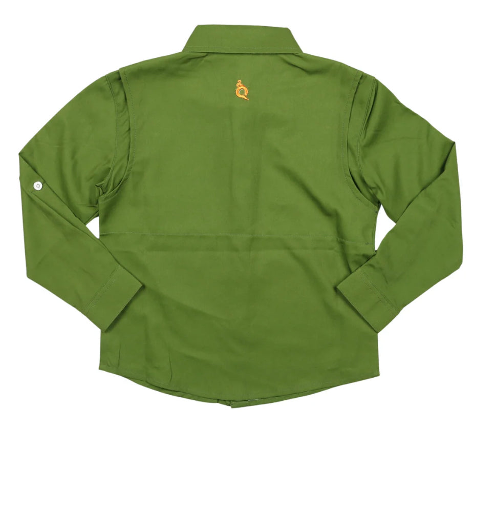 Post Oak & Blaze Orange LS Shirt-Blue Quail