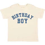 Birthday Boy Varsity Short Sleeve T-Shirt in Natural by Sweet Wink