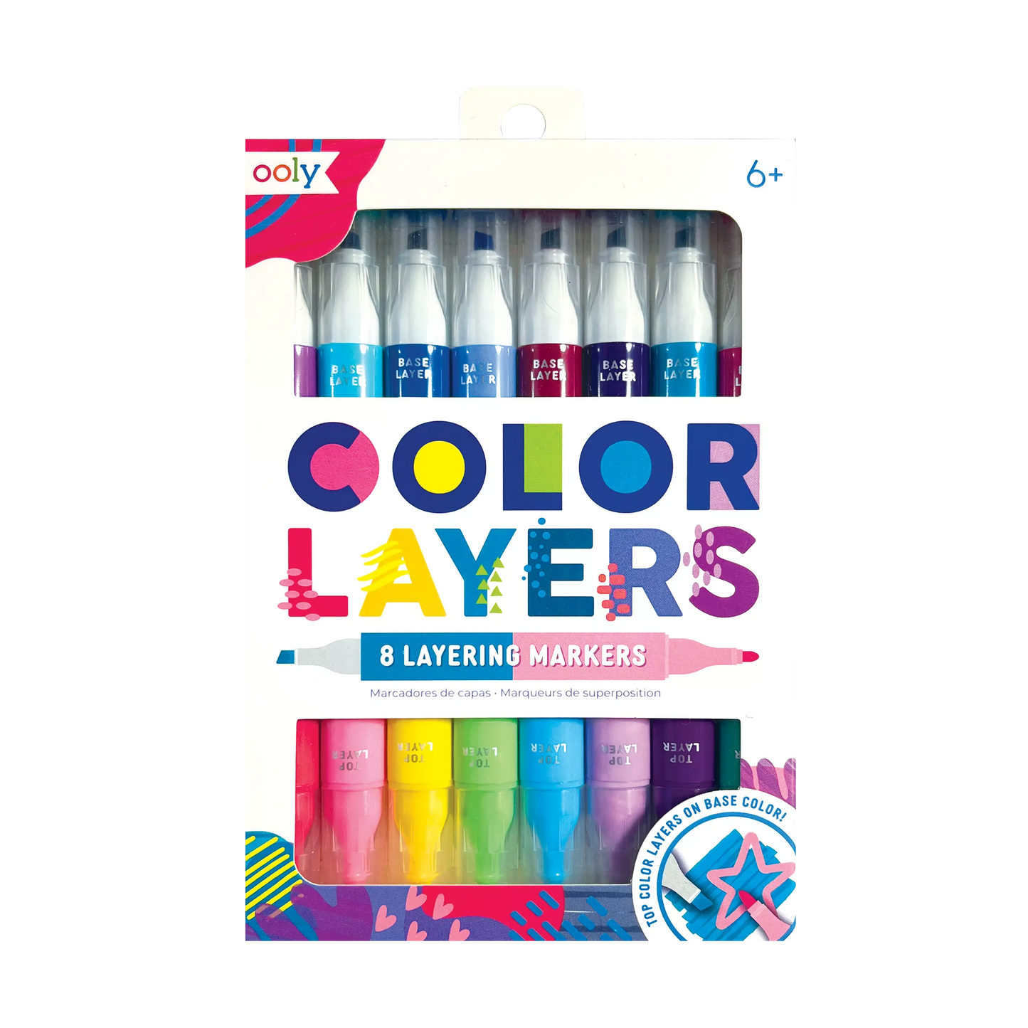 OOLY Color Layers Double Ended Layering Markers set of eight with dual chisel and point tips
