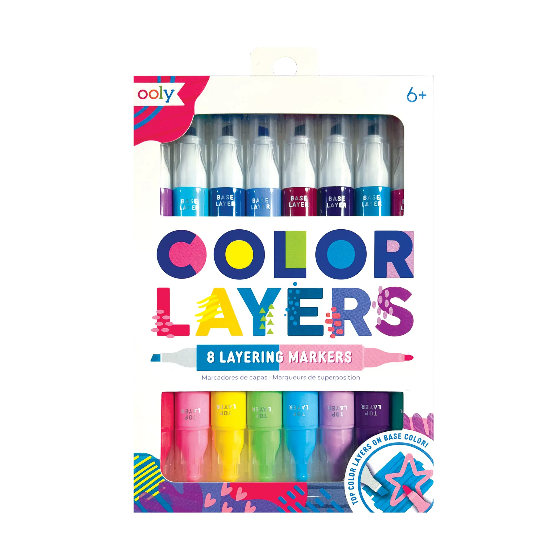 OOLY Color Layers Double Ended Layering Markers set of eight with dual chisel and point tips
