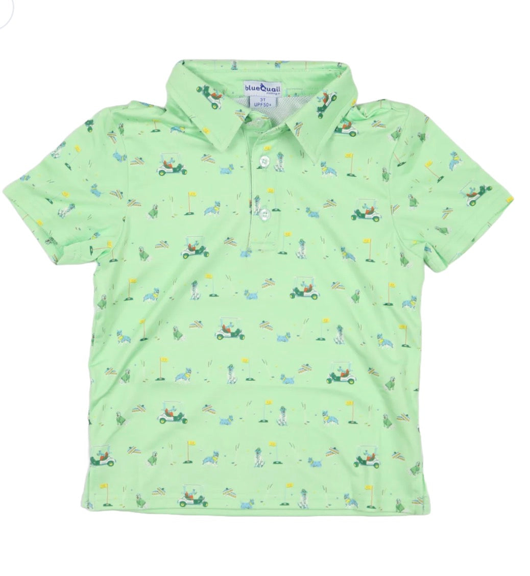 Blue Quail Dogwood Polo Short Sleeve Shirt in lightweight mesh, UPF 50+ protection