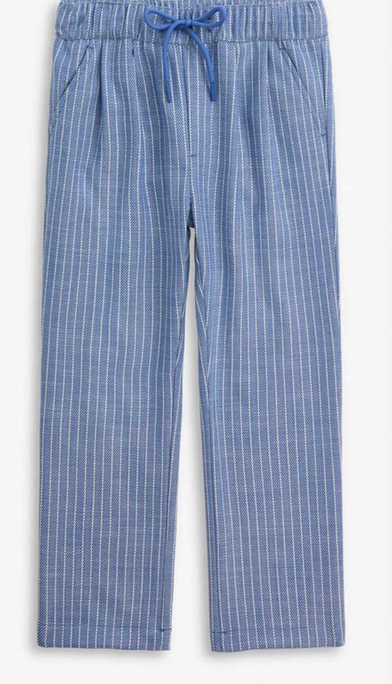 Appaman Resort Pant in blue and white nautical stripe with pull-on drawstring waist