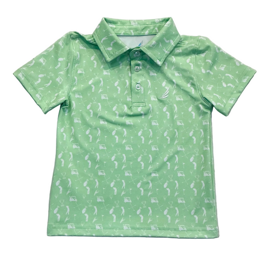Miles Polo-Light Green w/golfers