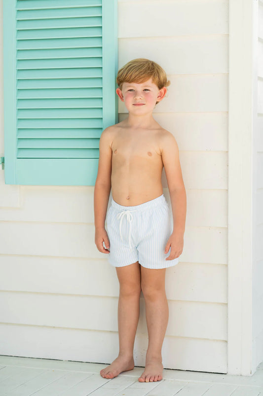 Saint Simons Swim Trunk - Light Blue Stripe