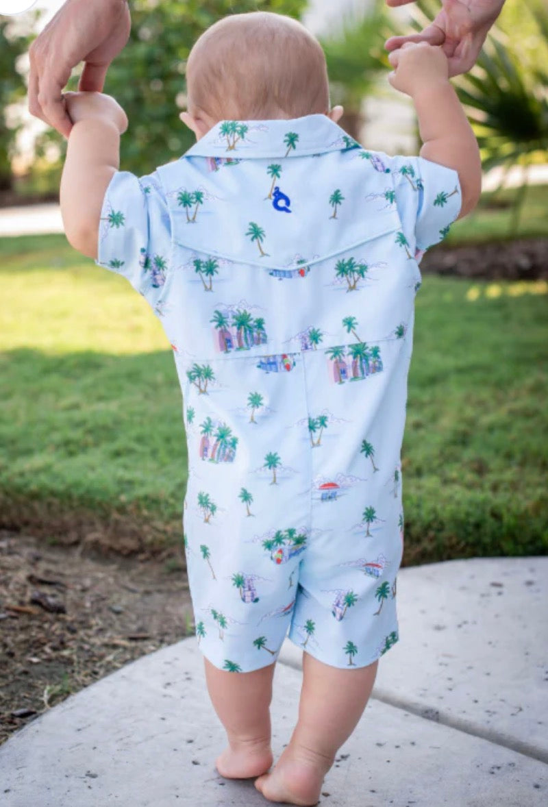 Coastal Getaway Pearl Snap Romper
