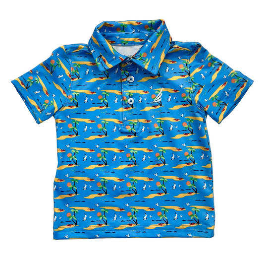 Miles Performance Polo - Island Blue