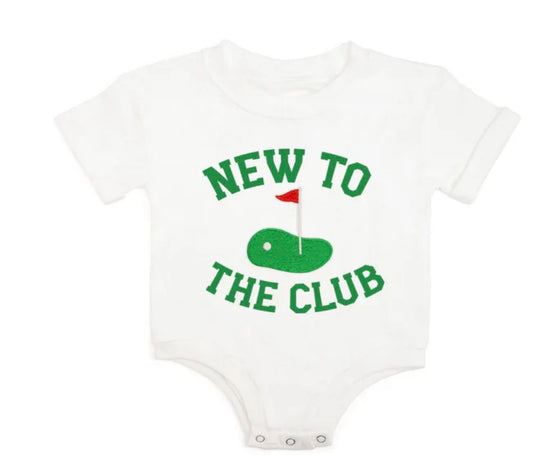 New to the Club Patch SS Romper-White