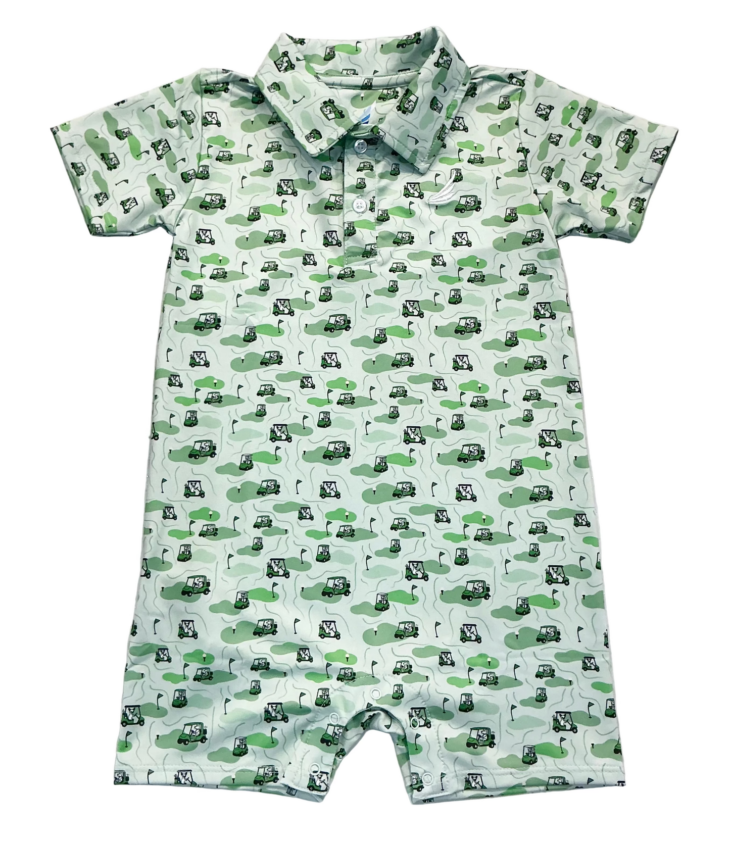 Banks-Performance Dog Golf Cart Print Polo Romper