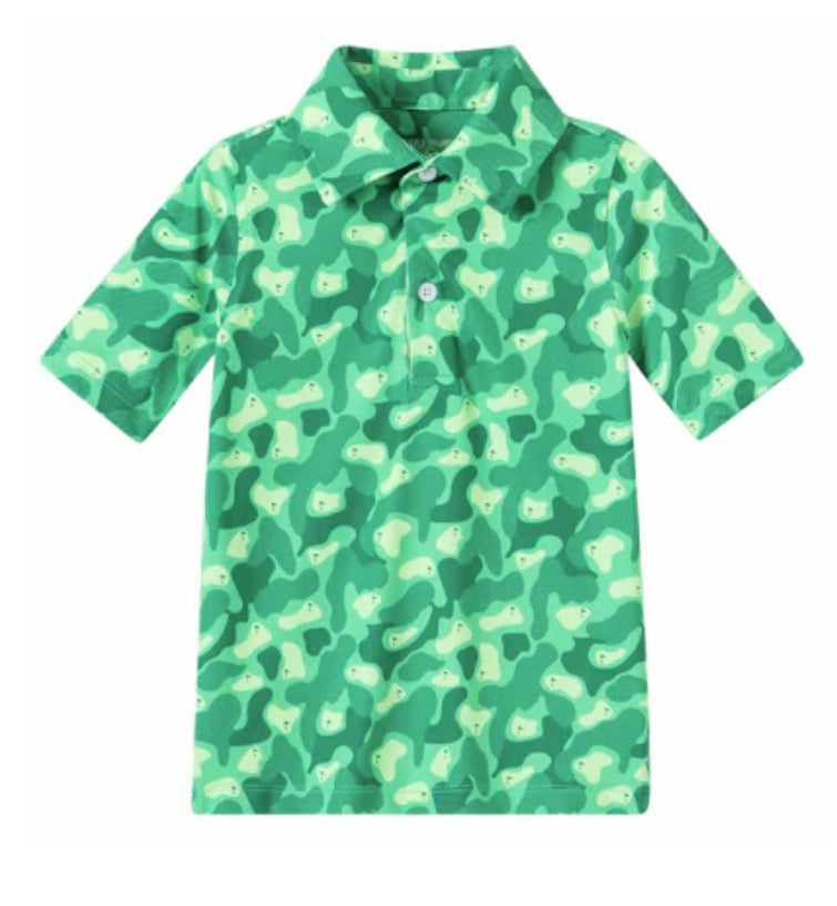 Meripex Golf Camo Polo in elevated camouflage pattern, boys' premium casual wear
