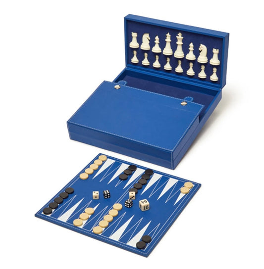 Bryson Backgammon and Chess Set - Navy