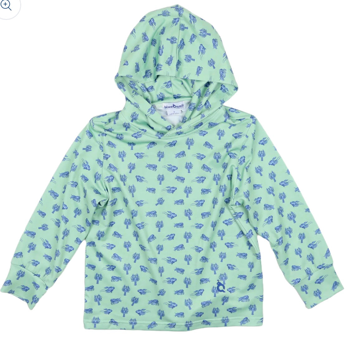Blue Quail Mudbugs lightweight performance hoodie in signature print, quick-drying breathable fabrication