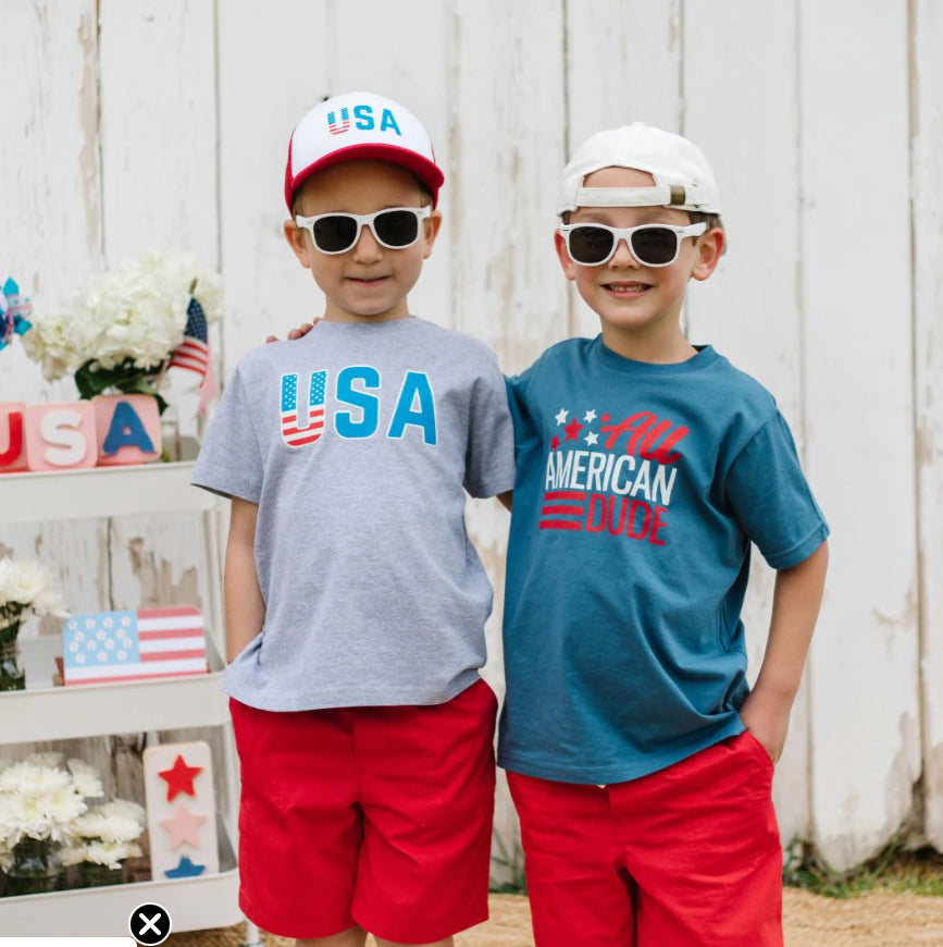 USA Flag Trucker Hat in red and white by Sweet Wink