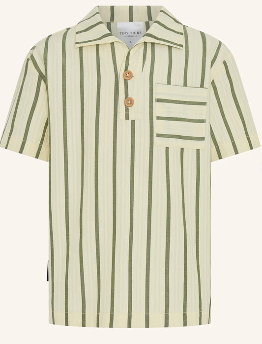 Cream Stripe Woven Top