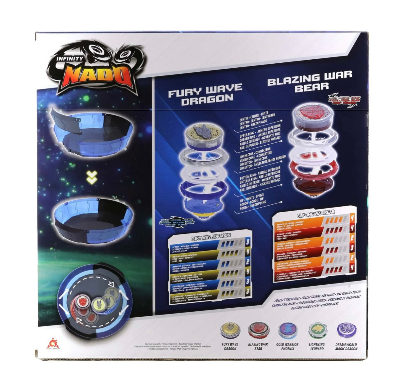 Infinity Nado - Battle Set with Arena - Fury Wave Dragon and Blazing War Bear