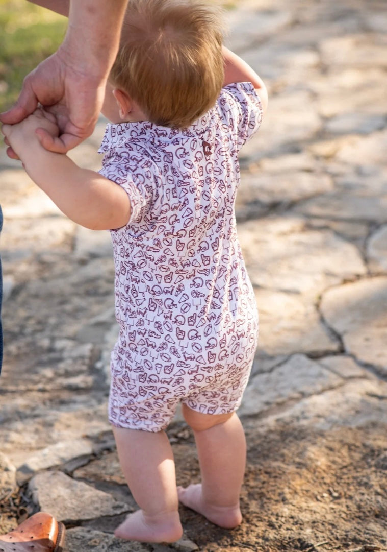 Kickoff Maroon Polo SS Romper