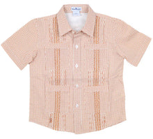 Load image into Gallery viewer, Guayabera, Game Day, Wave Check SS Shirt-Blue Quail
