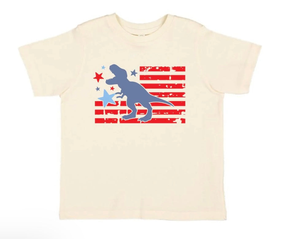 All American Dino T-Shirt-Natural
