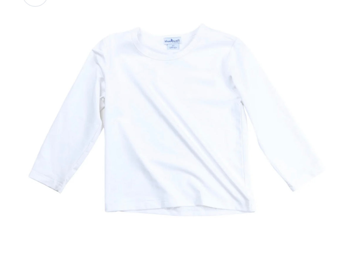 White Rashguard - Blue Quail
